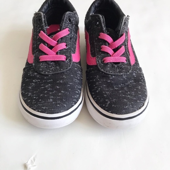 Vans ward gray/pink slip on sneakers VGUC size 9 kids - Picture 4 of 7